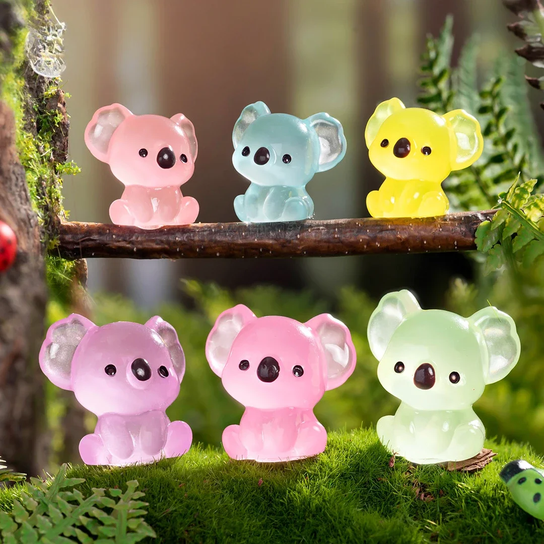 10/20/50PCS Mini Luminous Koala Kawaii Resin Cowra Fairy Garden Decoration Miniature Figurines Moss Microlandscape Accessories