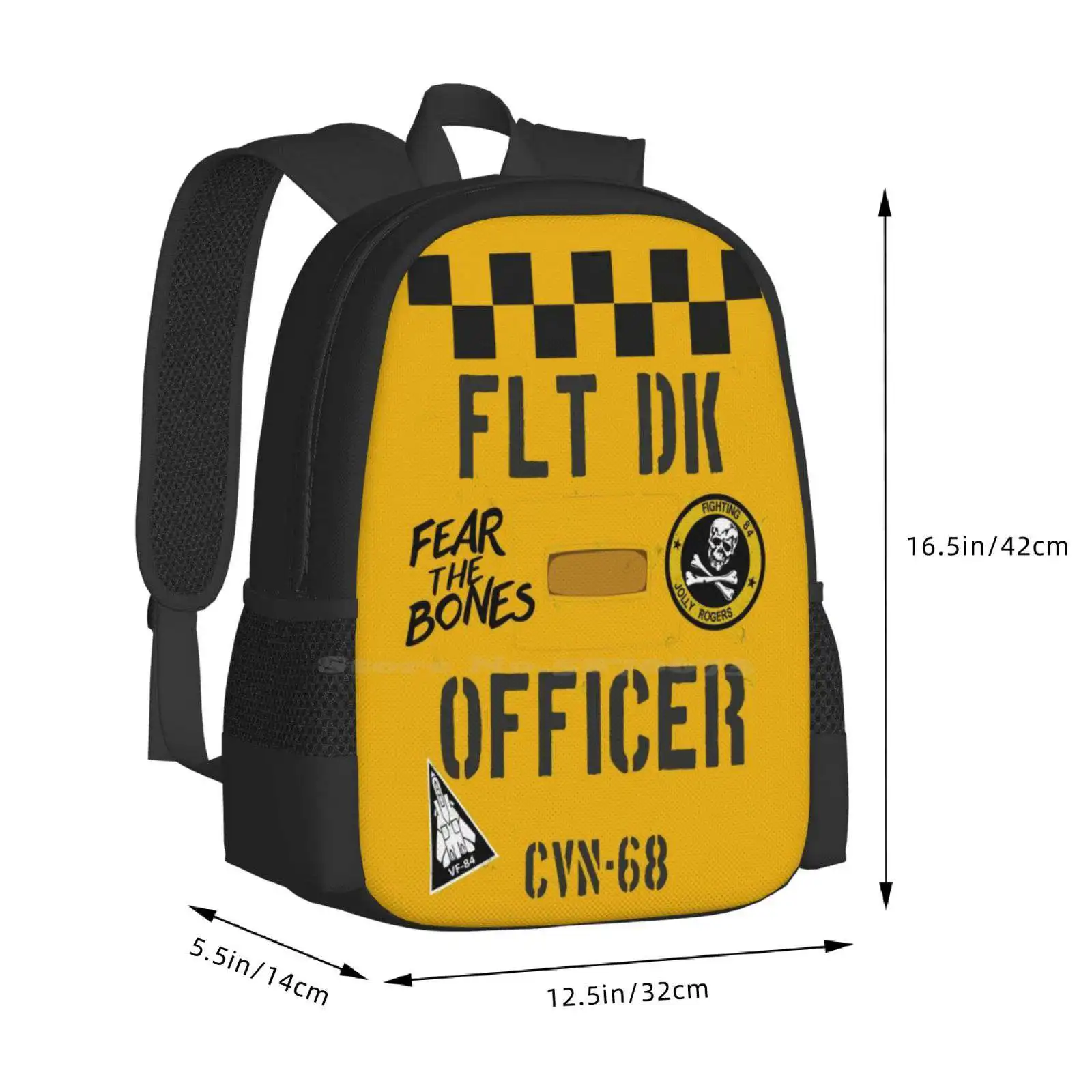 خمر Flt Dk ضابط Cvn-68 الجدة تصميم حقائب الظهر للمدرسة المراهقين الفتيات حقائب السفر البحرية Usn الناقل الطائرات المقاتلة