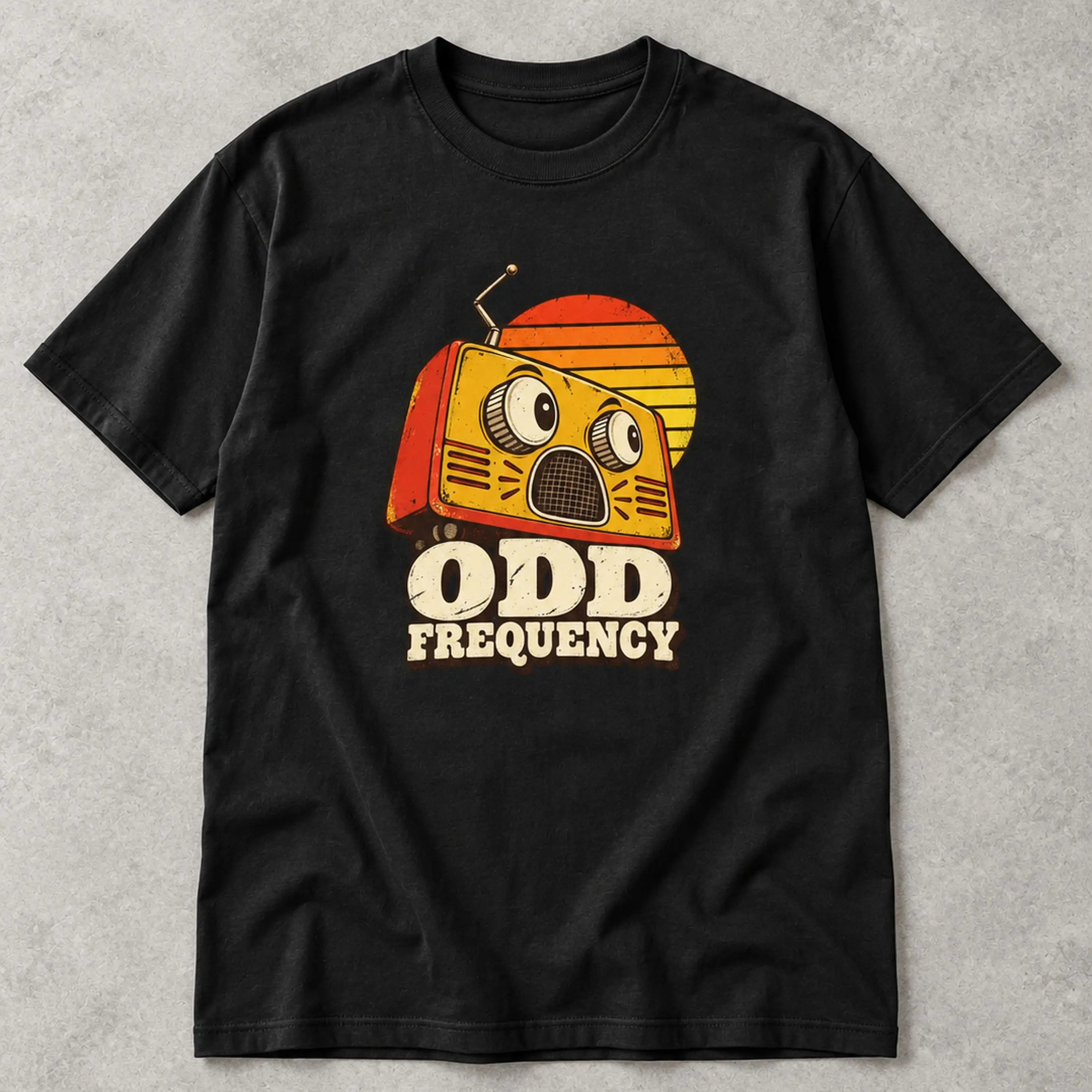 Odd Frequency Retro Radio Graphic Crew Neck T-Shirt