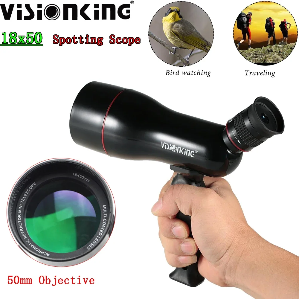 Visionking Compact Portable 18x50 Spotting Scope With Handhold Tripod For Birdwatching Camping Travelling FMC BAK-4 Monocular