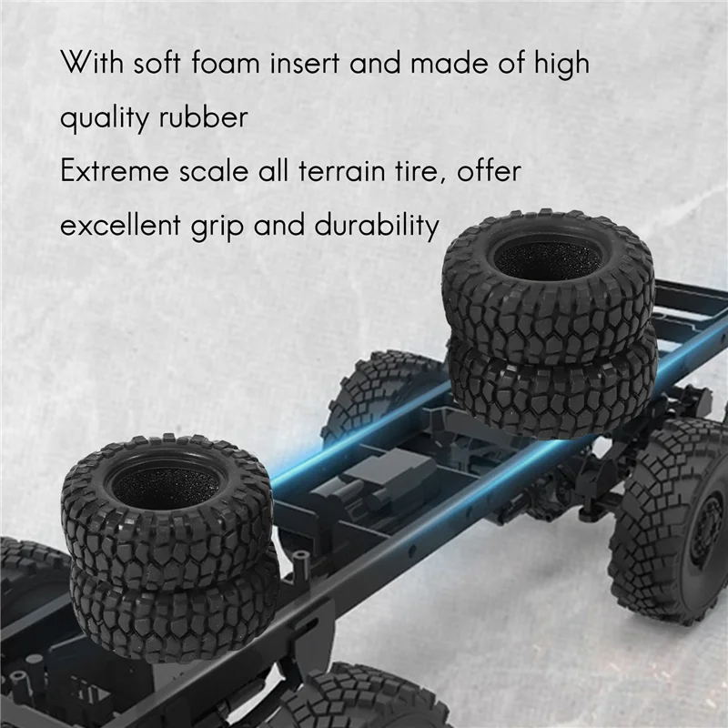 4PCS 48mm 1.0 Soft Tires Tyre for 1/24 RC Crawler Car Axial SCX24 90081 AXI00002 Upgrade