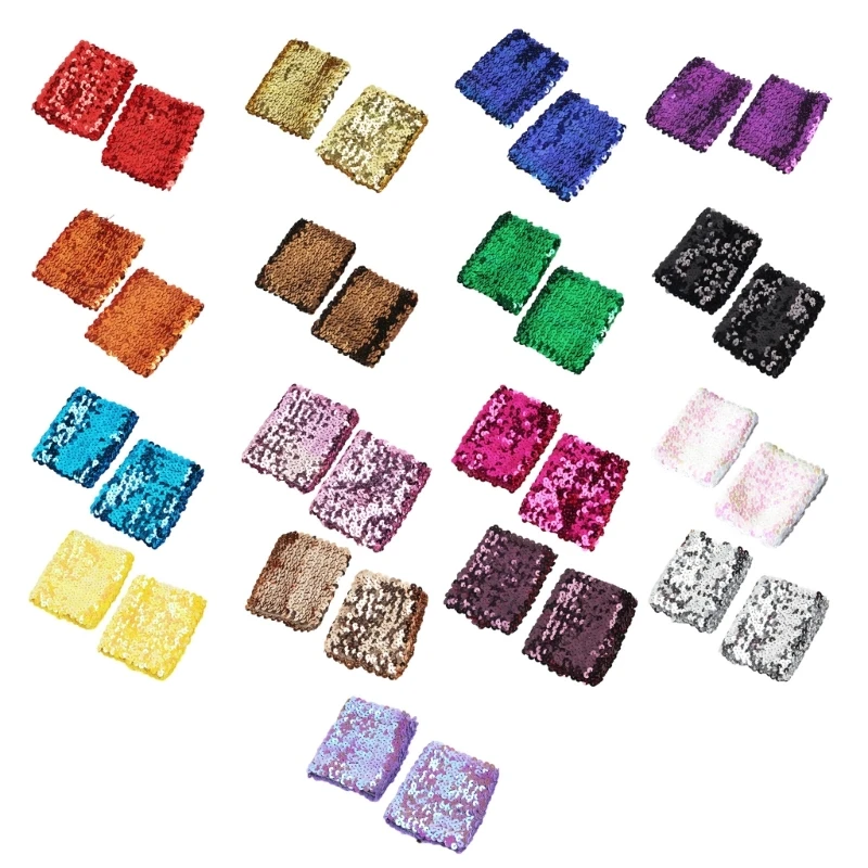 Mancommuniste de Poignet Extensibles en Paillettes de Carnaval pour Femme, Accessoire de Costume, Extensible, artificiel astique, pour ix, Club, Spectacle sur Scène