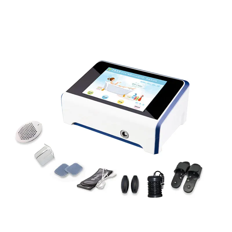 휴일 선물 Healcity 음이온 수소 시스템 이온 해독 발 목욕 스파 기계 HK-818 재활 치료 용품 CE 화이트
