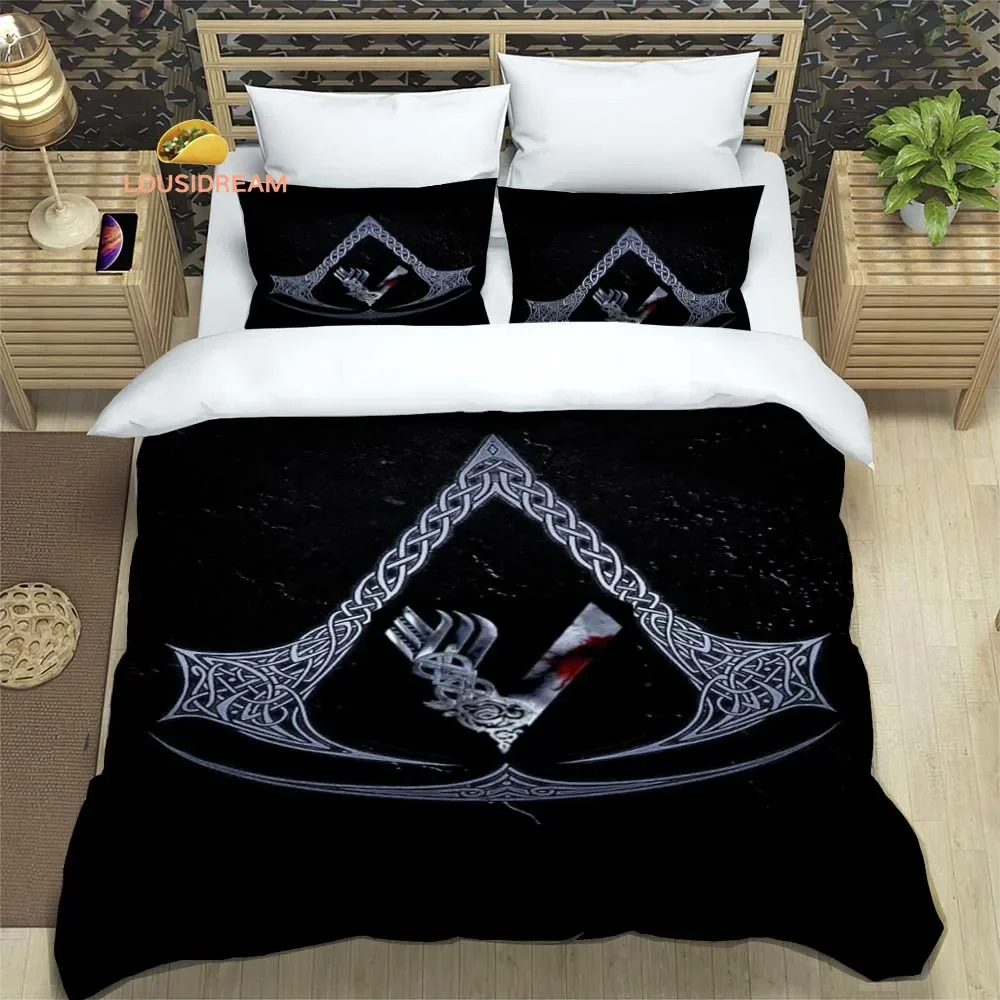 Imagem -03 - O-order of Assassins Logo Capas de Colcha Conjunto de Cama Lençóis Três Peças Suave Quente