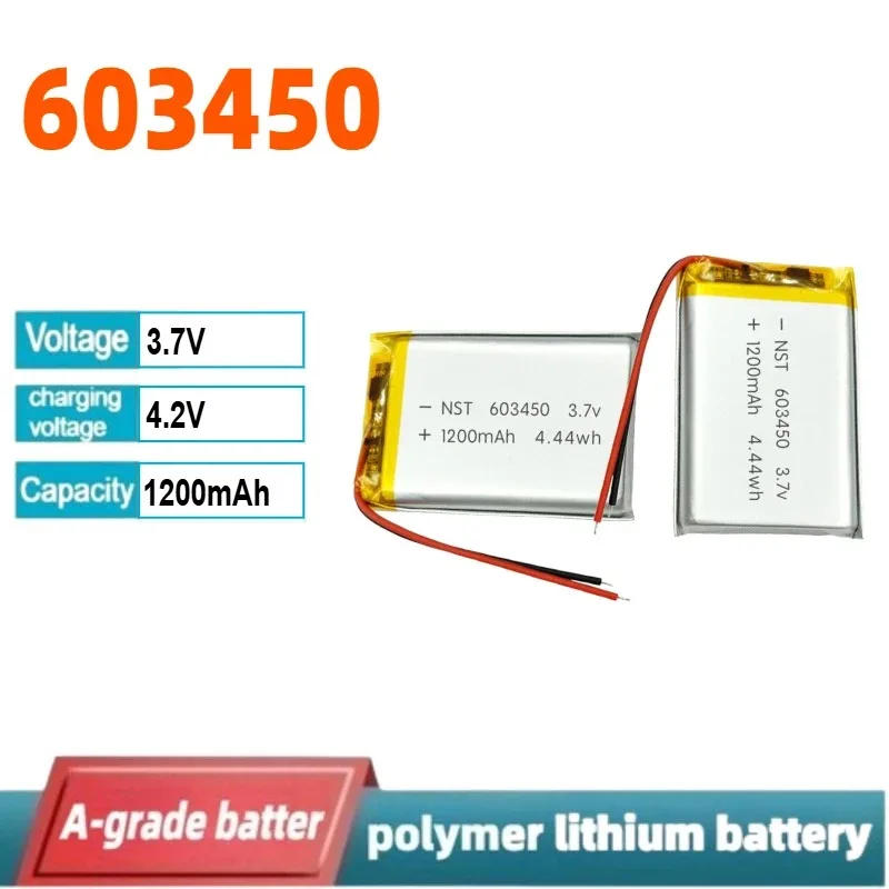 

3.7V LiPo 603450 Batteries 1200mAh Lithium Polymer Battery for Beauty Instruments Bluetooth Headsets Fingerprint Door Locks
