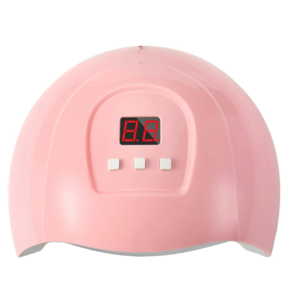 مجفف مانيكير LED بقدرة 54 وات مع شاشة LCD رقمية تعمل بالأشعة تحت الحمراء، مصباح أظافر سريع الجفاف للاستخدام المنزلي في الصالون باللون الوردي