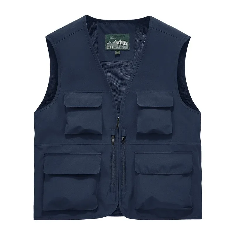 Fishing Clothing Camping Vest Works Vests for Men Sleeveless Jacket Leather Work Men's Outdoor Hunting Multi-pocket Motorcyclist