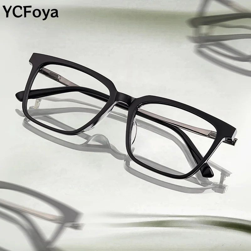 

Fashionable Square Acetate Flexible Big Size Optical Prescription Glasses Frame for Men And Women Comfortable Eyewear F579