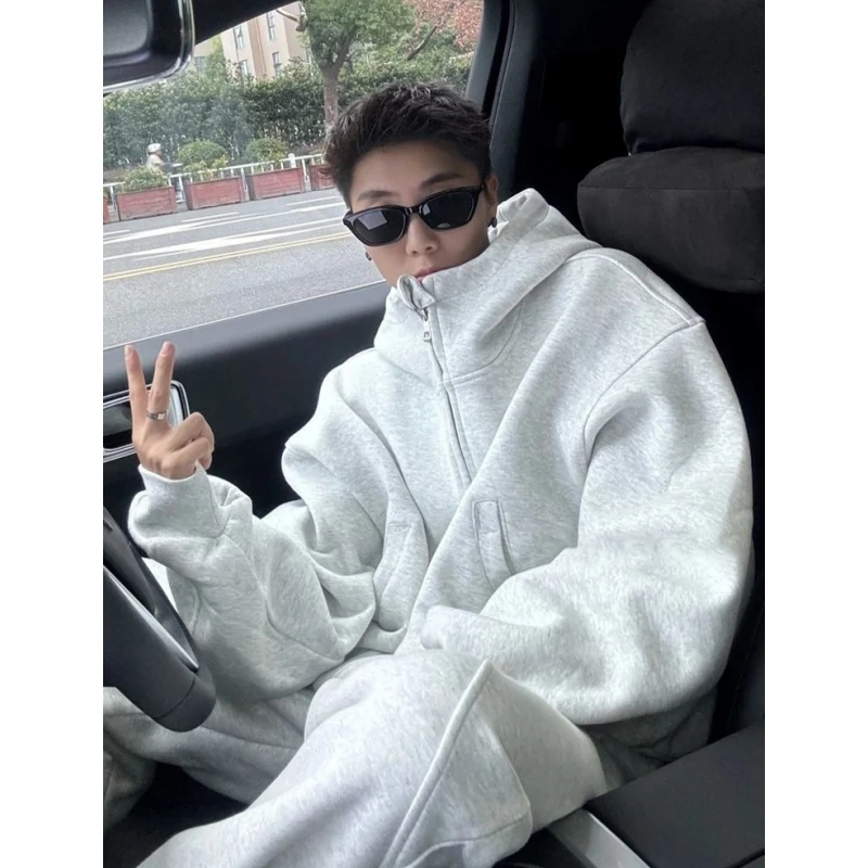 

Extra Large 300 Pounds High-End Casual Sportswear Set for Men Trendy Brand Loose Fit Two-Piece Autumn Collection