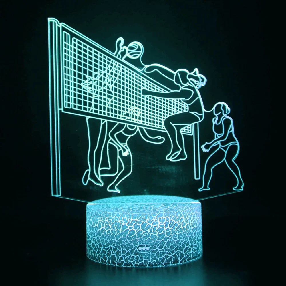 Nighdn Playing Volleyball 3D Illusion Table Lamp LED Bedroom Decoration Gift for Kids Sleep Lights Children Night Light