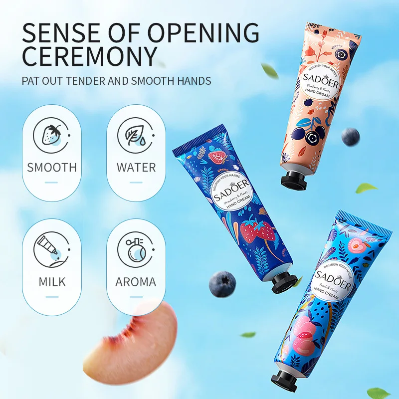 1pc Fruit Plant Extract Fragrance Hand Cream Set Moisturizing Repair Anti Dry Hand Lotion Sets Hands Skin Care Products Chap