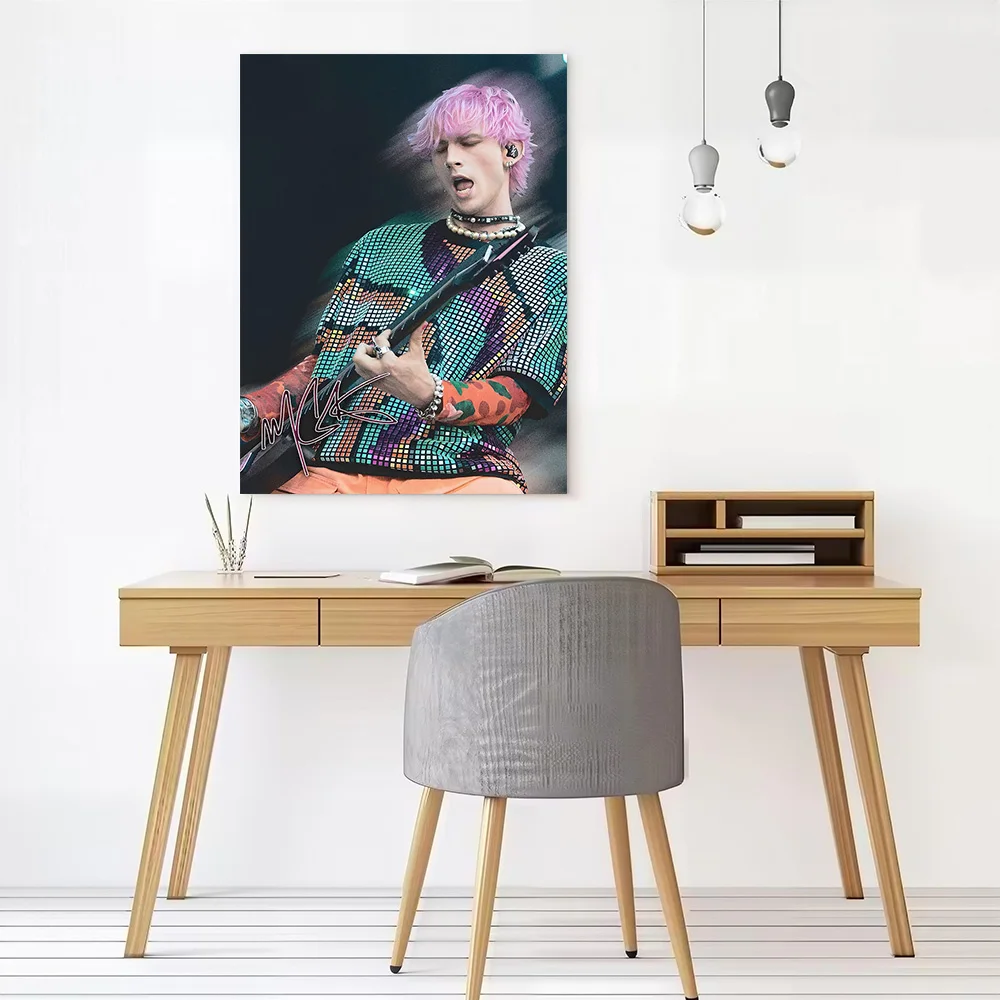 Machine Gun Kelly Performing Live Printed Canvas Poster Personalized High Quality Wall Art Paintings for Home Decor Accessories