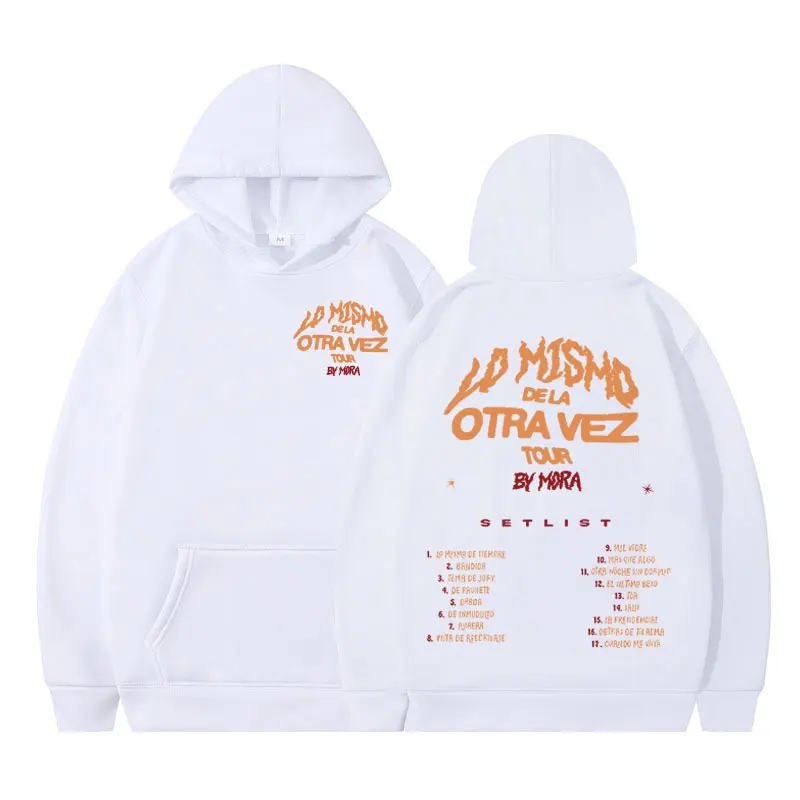 المغني مورا لو ميسمو دي لا أوترا فيز جولة 2025 طباعة هوديي موضة الهيب هوب البلوز للجنسين عادية فضفاض عالية الجودة البلوز #5