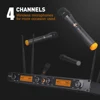 데브라 오디오 D-240 UHF 무선 마이크 시스템, 핸드헬드 헤드셋 포함, 노래방 프레젠테이션용 라발리에 마이크, 4 채널 5