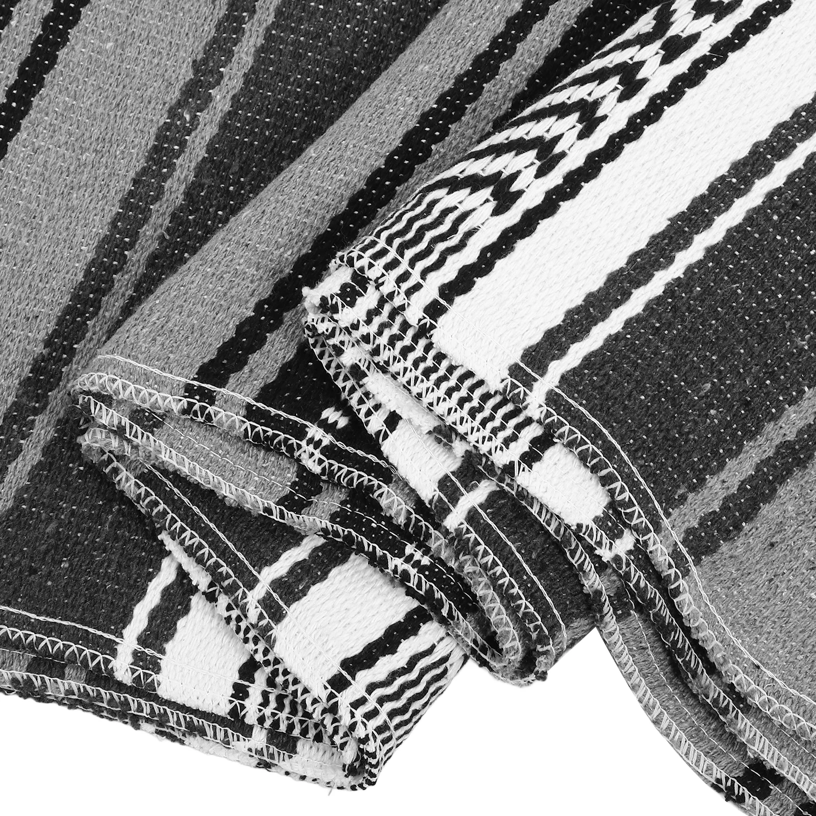

Thick Soft Mexican Blanket Woven Blended Cotton Polyester Vibrant Bed Car Use Gift 130X180Cm Grey