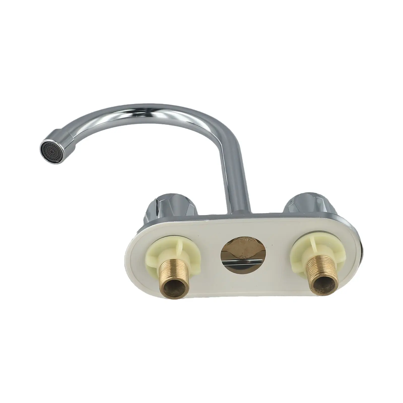 

Two Hole Double Handle Countertop Faucet Hot And Cold Water Mixer Metal Handle Faucet For Kitchen Bathroom