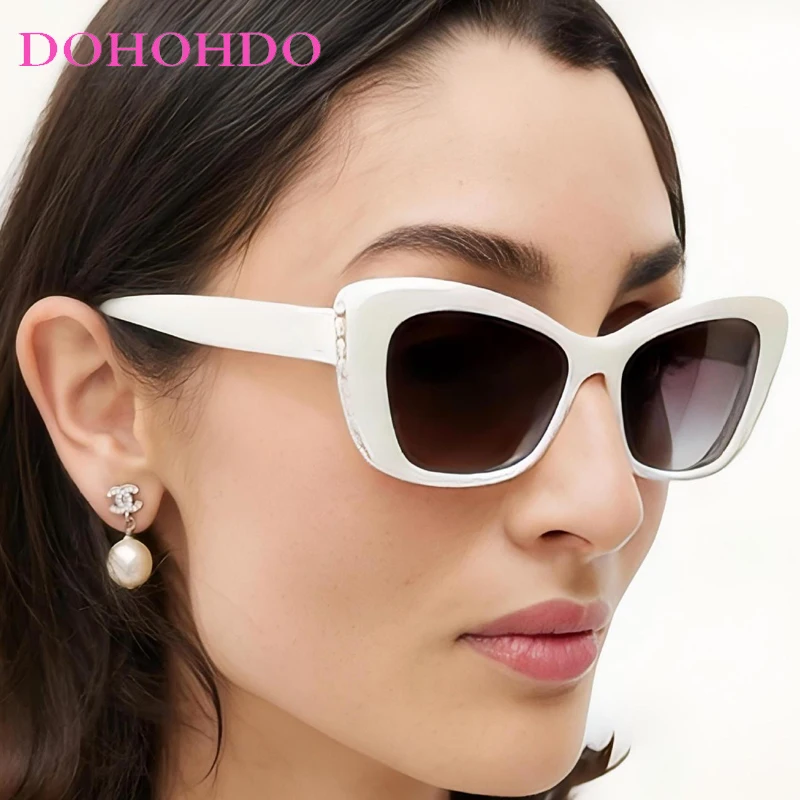 

Vintage Brand Cat Eye Pearl Decorate Sunglasses Women Luxury Designer Men Eyewear Driving Travel Shade Eyewear Ladies UV400 Очки