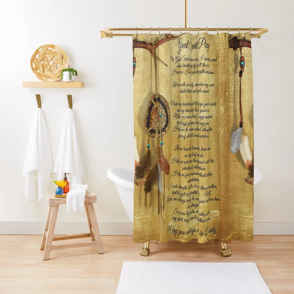 Native American Great spirit Prayer Shower Curtain Luxury Bathroom Shower Bath Modern Bathroom Accessories Curtain