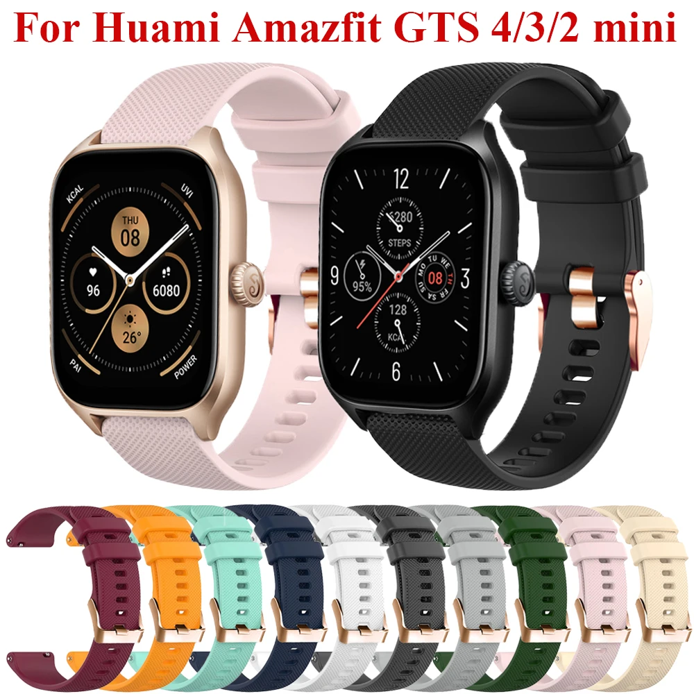 20mm Silicone Strap For Xiaomi Mi Huami Amazfit GTS 3 2 4 mini 2e Smart Watch Bands Amazfit Bip U 3 Pro GTR 42mm Correa Bracelet