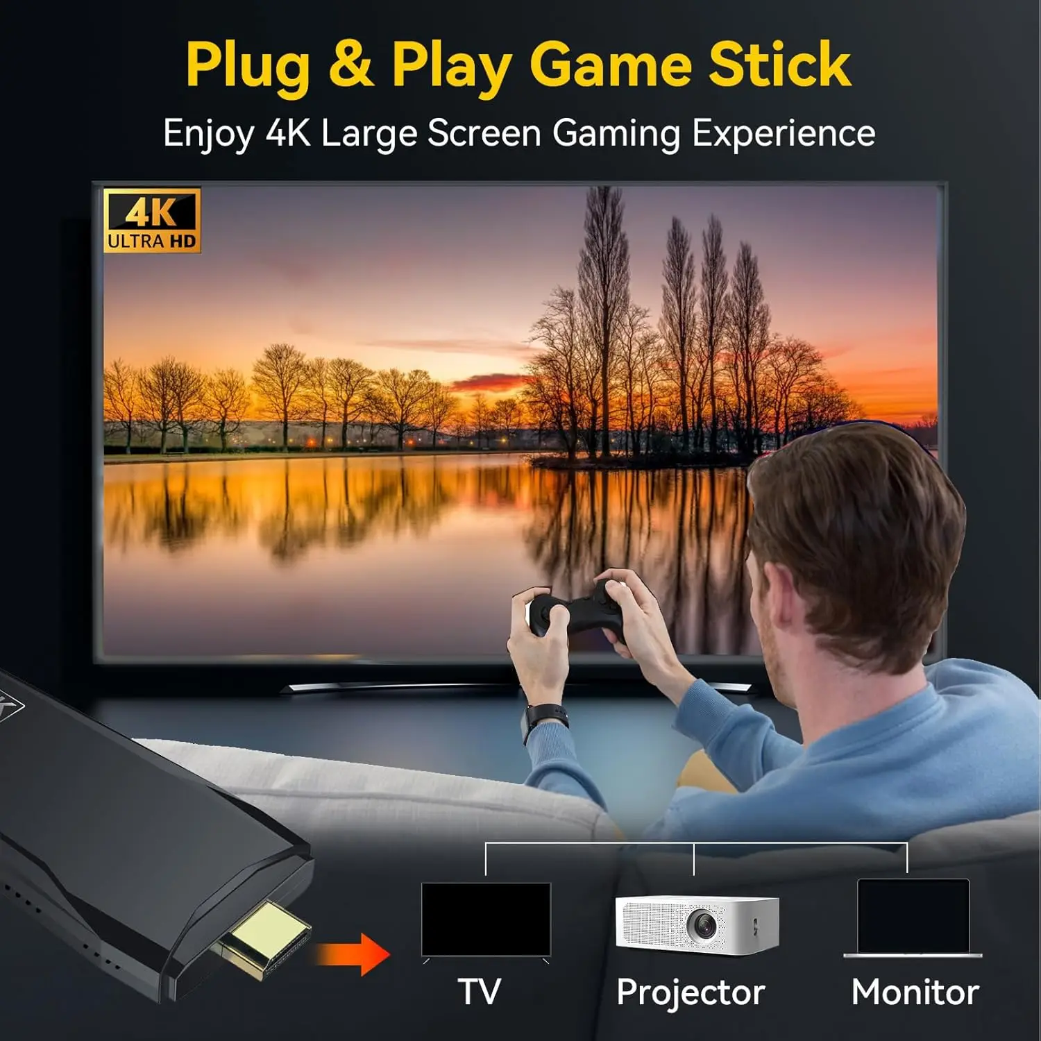 أحدث 20,000+ ألعاب وحدة تحكم ريترو ألعاب فيديو HD TV 4K خراطيش كلاسيكية 2.4G وحدة تحكم لاسلكية، لعبة فيديو التوصيل والتشغيل #2