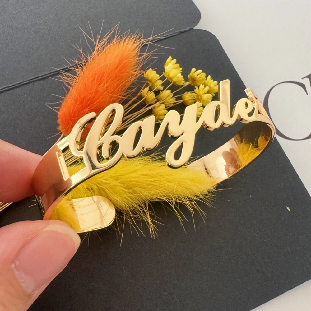 الفولاذ المقاوم للصدأ اسم مخصص سوار شعبي، النمط الأوروبي والأمريكي قابل للتعديل الملحقات سوار رائع