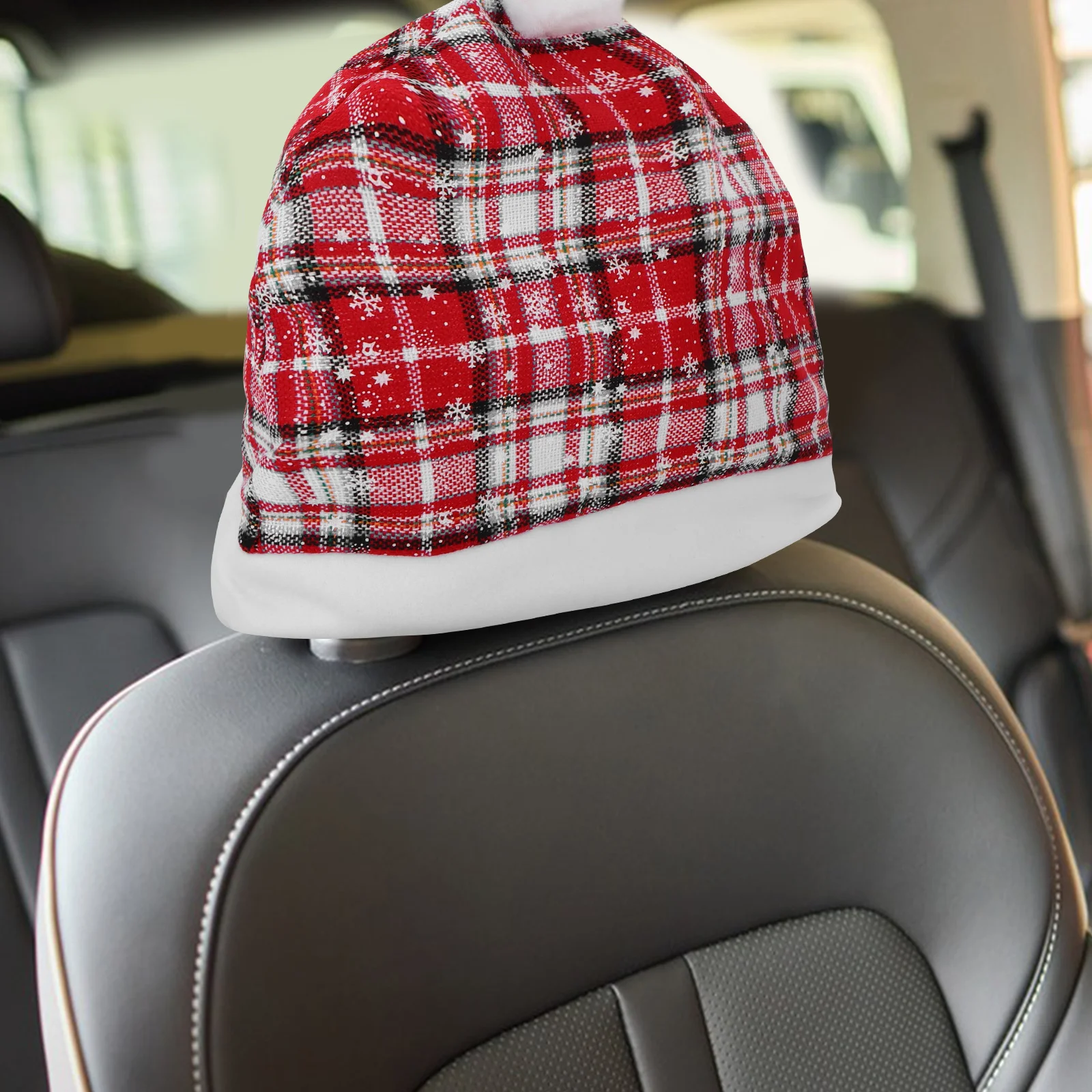 

2Pcs Christmas Car Seat Headrest Covers Festive Decorations Soft Headrest Protector for Vehicle Interior Accessories