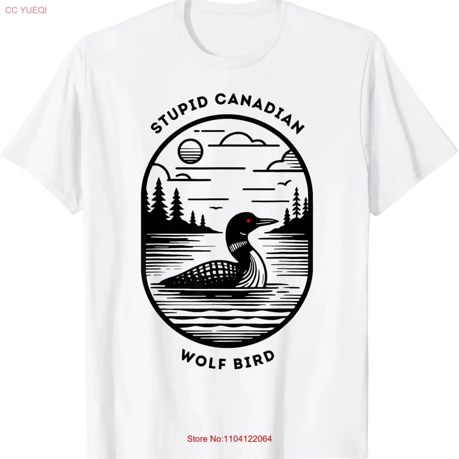 Funny Stupid Canadian Wolf Bird Hockey Romance LGBT T Shirt vintage Washed streetwear homme Slightly Versatile Stretched