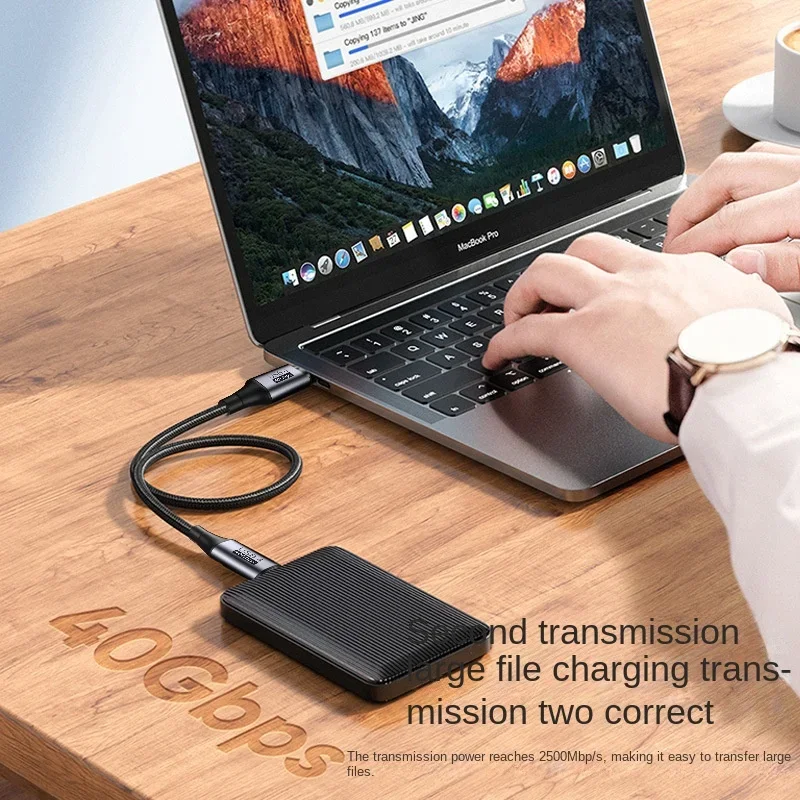كابل USB4 من النوع C إلى النوع C TB 3/4 8K @ 60 هرتز 40 جيجابت في الثانية نقل البيانات 100 وات 5A كابل شحن سريع لماك بوك برو سامسونج