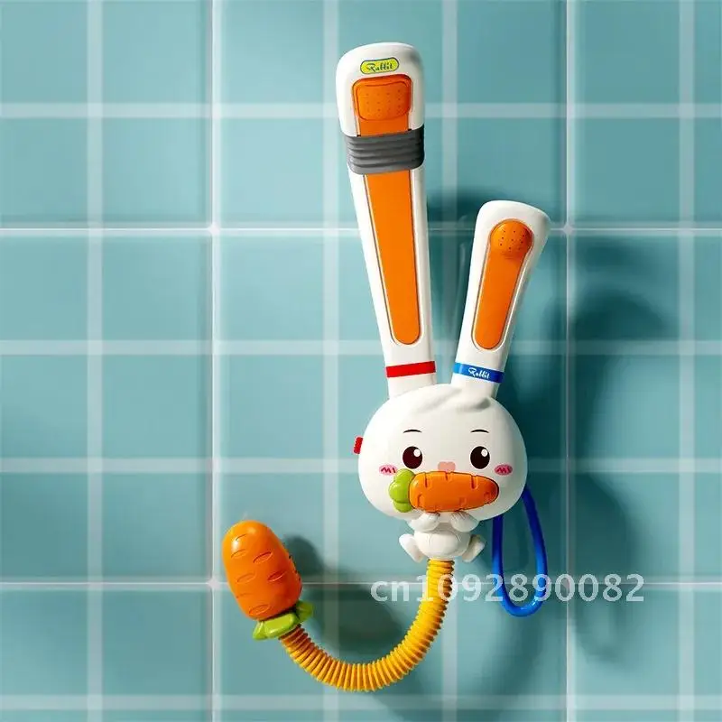 Baby Bath Toy Electric Gift Toy Rabbit Carrot Water Pump Toy Toddler Spray Water Adjustable Bathtub Baby Sprinkler for Shower