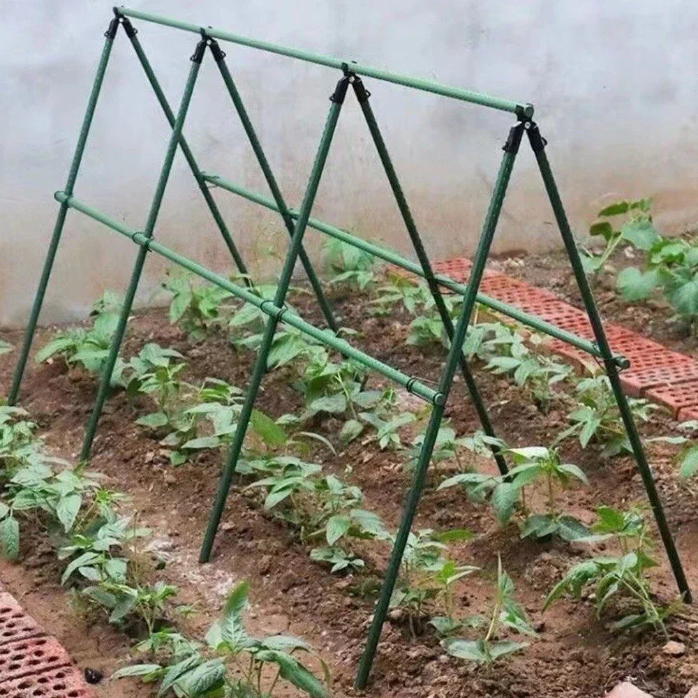 

20pcs Garden Plastic-coated Metal Plant Climbing Pole Support Frame, Climbing Pole Connected To The Bracket fixing Clamp Accesso