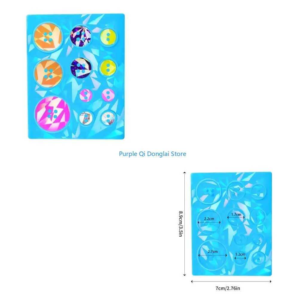 L21E Buttons Silicone Mold Sparkling Effect Jewelry Pendant Mold