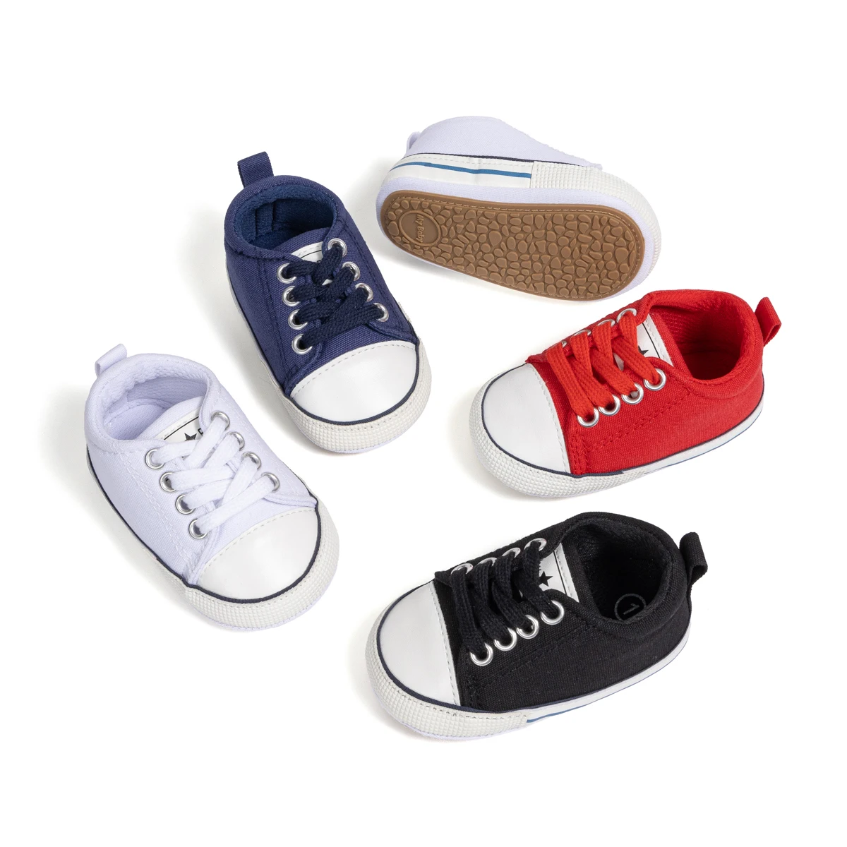 Meckior Baby Casual Shoes 4-color Lace-up Canvas Shoes for Boy Girl Rubber Sole Wear-resistant Non-slip Newborn Infant Sneakers