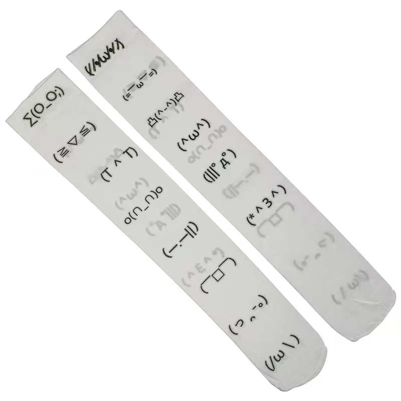 White Sexy Subculture Graffiti expression Print Long Socks Haraiuku Over Knee Thigh High Stockings Y2K Cosplay Cute Socks Kawaii