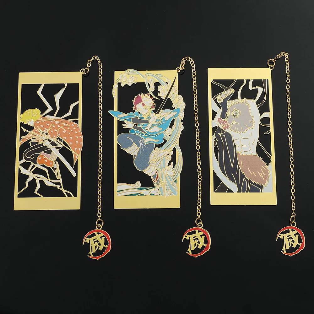 Neues Dämonentöter-Lesezeichen aus Metall im exquisiten Stil – Lesezeichen für Anime-Fans, modisches Sammlerstück, Geschenk, Lesehilfe, Buchzubehör