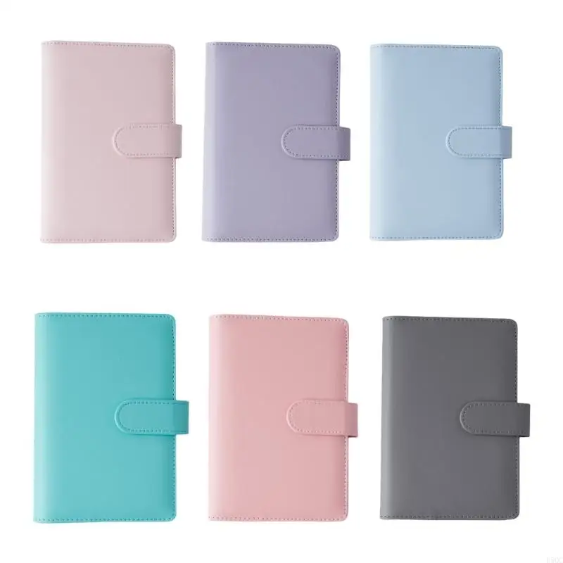 

Refillable Leather 6 Rings Binder Budget Planner Binder Notebook Binder Covers D5QC