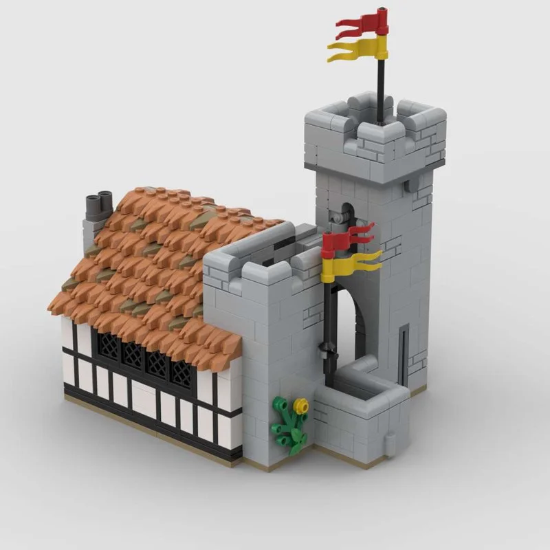 MOC building blocks assemble toy Medieval hotel model 630pcs Creative holiday gift for all architecture lovers