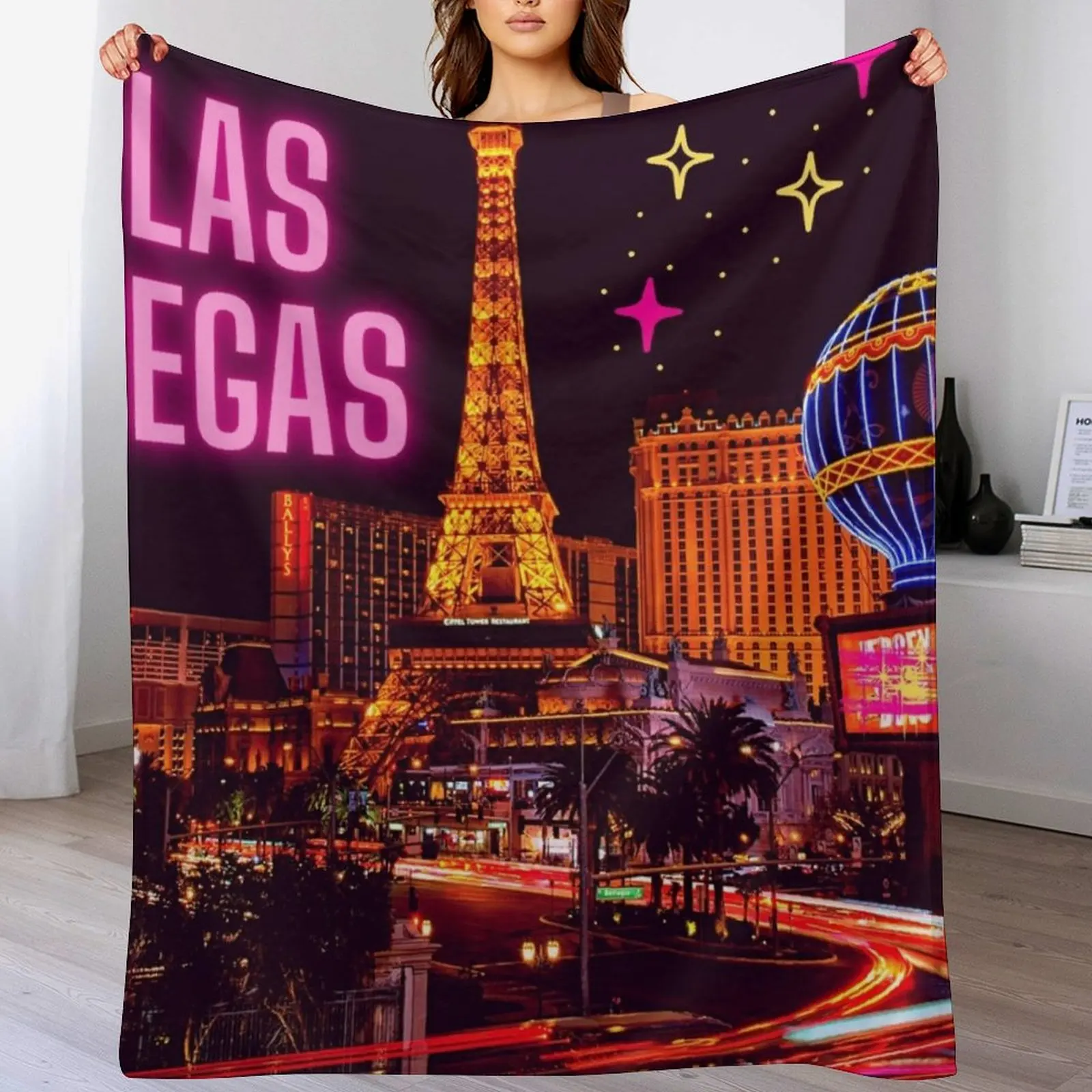 I LOVE LAS VEGAS Throw Blanket Warm Plush Fuzzy Blanket for Living Room