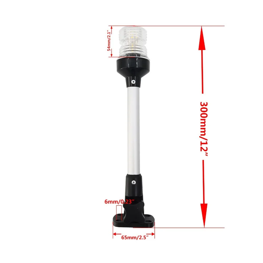

Aluminum Alloy Rod LED Anchor Light 12-24V DC Easy Installation Marine Navigation Light Sturdy Construction Fold Down Design