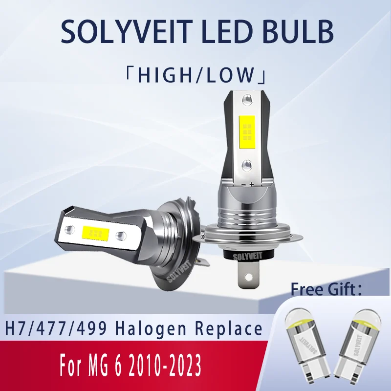 

45W LED Headlight High Low Beam H7 477 499 Main Dipped Beam For MG 6 2010 2011 2012 2013 2014 2015 2016 2017 2018 2019 2020-2023