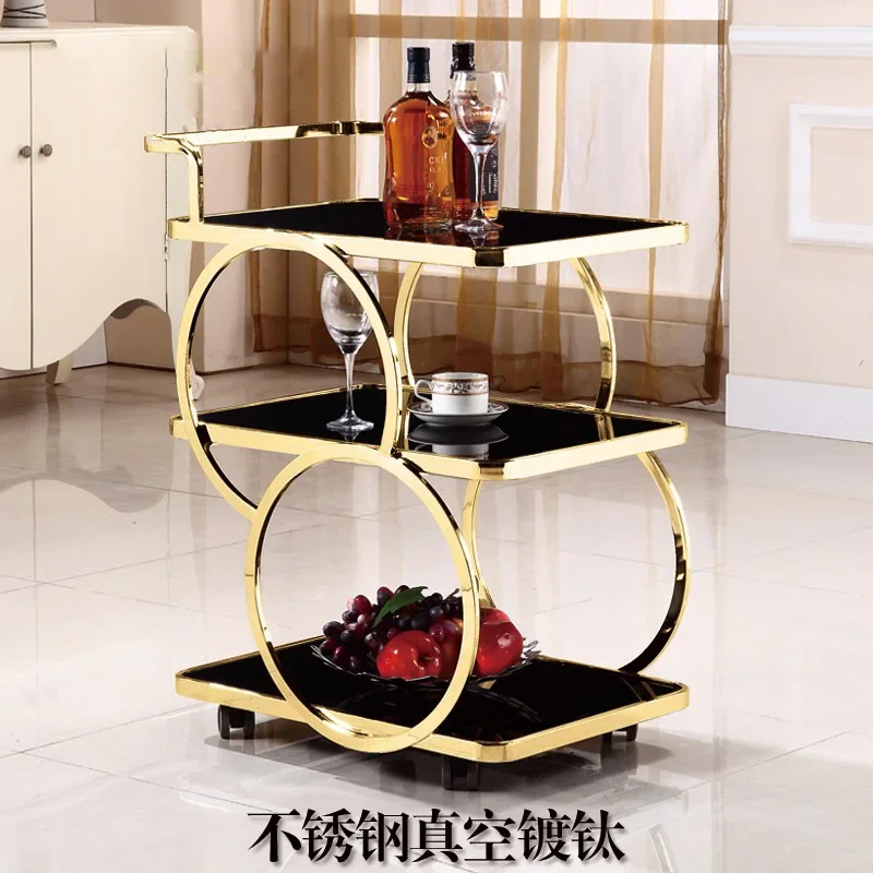 شاحنة تقديم وتسليم مطعم الفندق من AOLIVIYA شاحنة شاي من الفولاذ المقاوم للصدأ ثلاثية الطبقات شاحنة كعكة ديم سوم عربة متنقلة