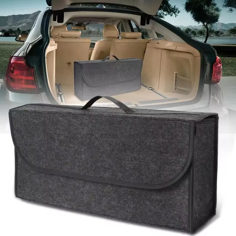 Large Anti Slip Compartment Boot Storage Organizer Tool Travel storage bag Car Trunk Organizer Soft Felt Storage Box