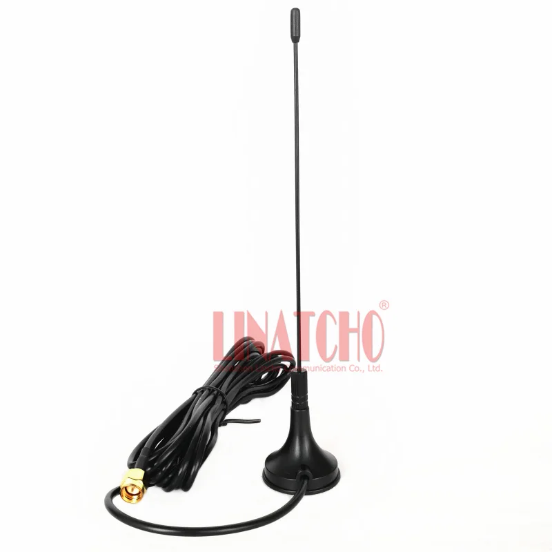 400-470MHz UHF Omni Magnetic Base Walkie Talkie Antenna Extension SMA Male Connector with 3 Meters Cable