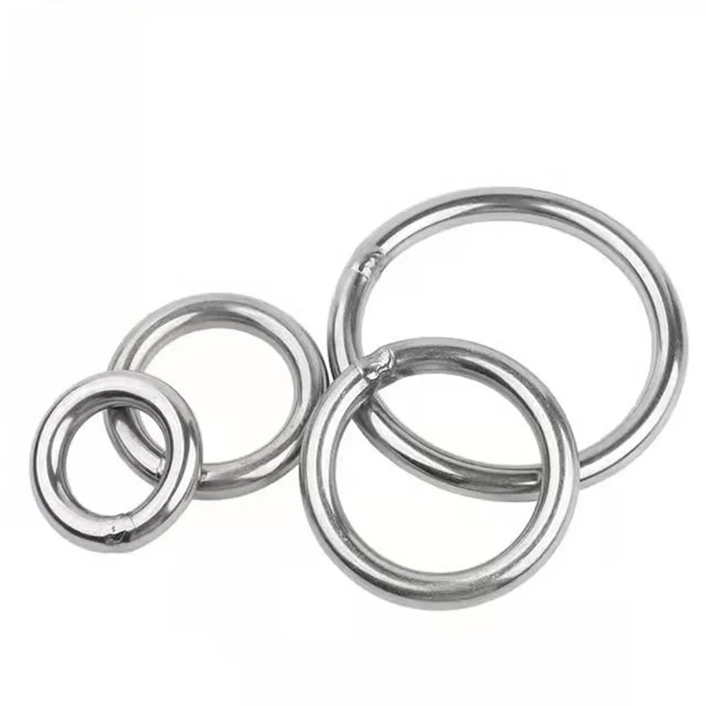 2/5pcs 304 Stainless Steel Solid Welded Circular Ring Iron Smooth Metal Connecting Rings M2 M3 M4 M5 M6