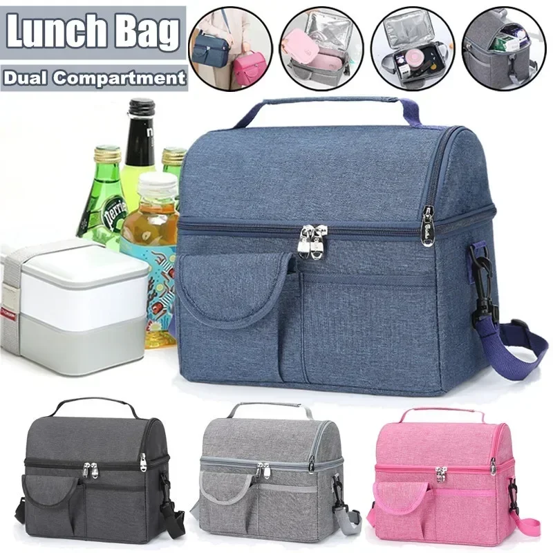 Portable Lunch Bag Waterproof Thermal Insulated Lunch Box Bento Pouch Dinner Insulation Bag Student Thickened Cute Lunch Bag