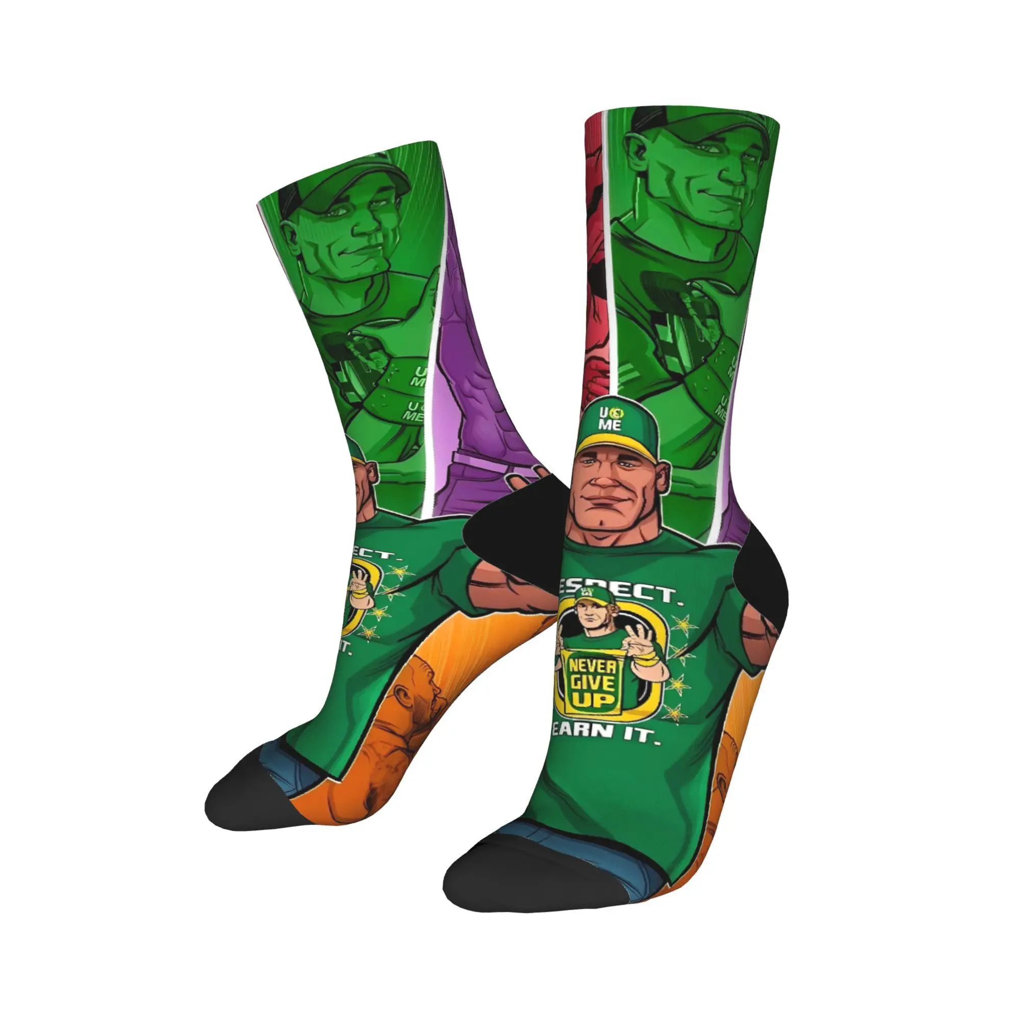 John Cena Calze da wrestling Calzini eleganti Calzini comodi da uomo unisex Calzini antiscivolo con grafica invernale per ciclismo Regalo