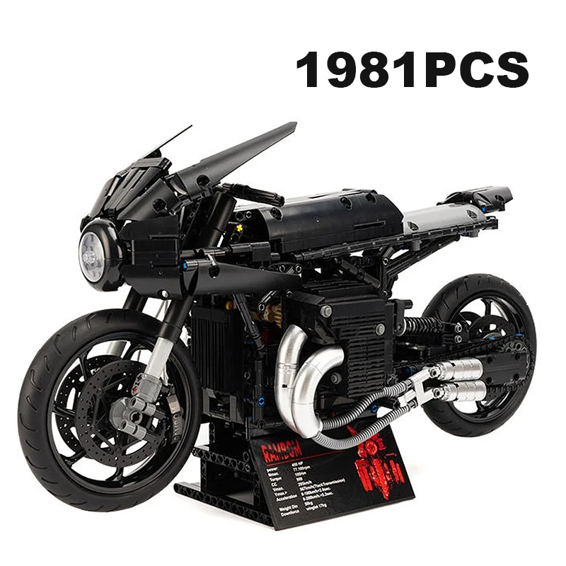 1981PCS Speed Motorcycle Racing Sport Car Model Building Blocks City Locomotive Motorbike Construction Bricks Toys Easter Gift