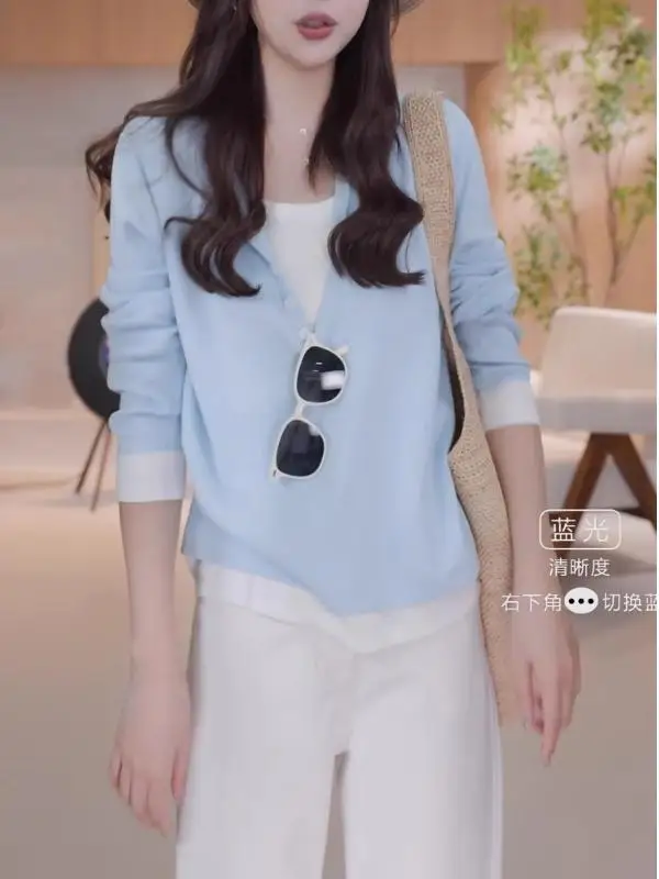 

Свитера Джемперы Кардиганы Женские шерстяные кружева Y2K Fair Isle Приталенные готические викторианские аристократы Элегантный темный меховой воротник Романтический OL