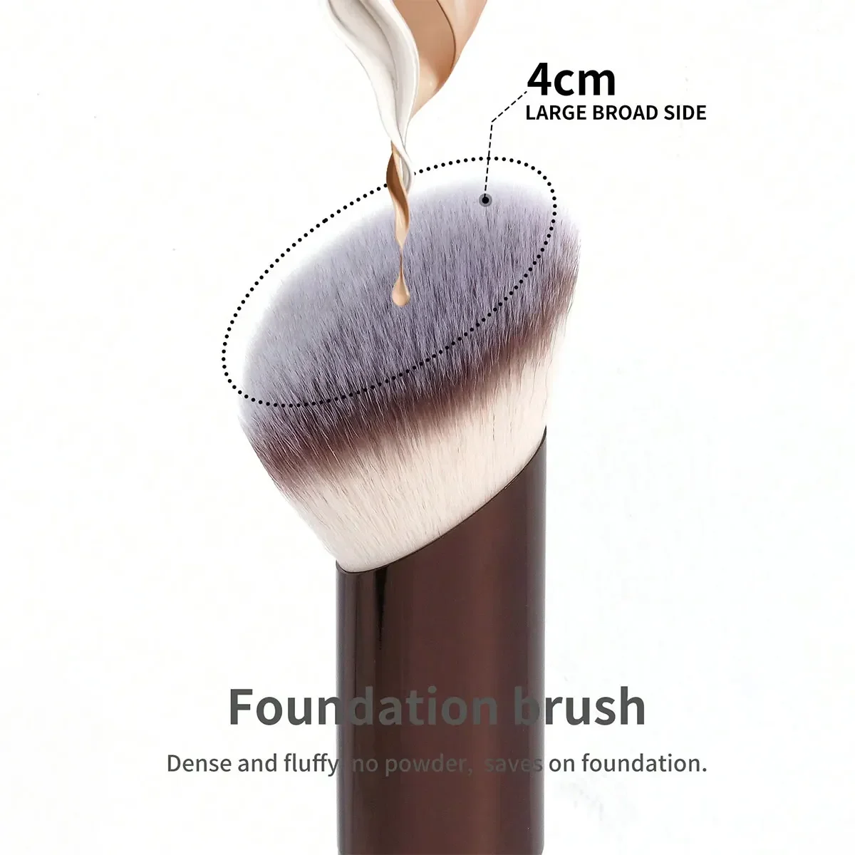 مجموعة فرش كريم الأساس الاحترافية قطعة واحدة، فرشاة مكياج أنبوبية مشطوفة، أدوات مكياج مع ألياف ناعمة لسهولة الحمل، فرشاة لـ T #2