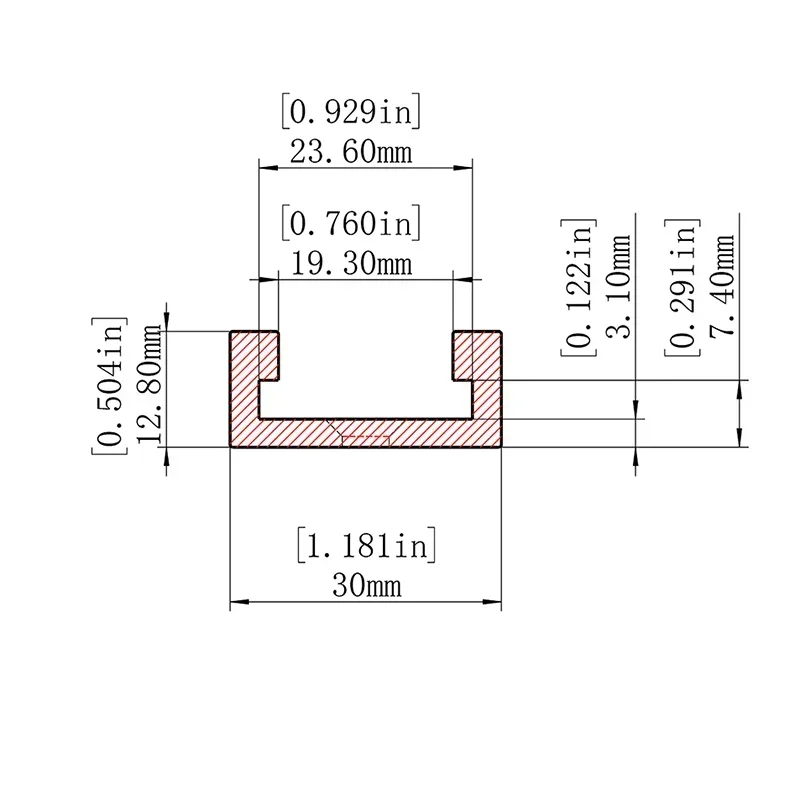 Aluminum T-Track  T-slot Miter Gauge Track Slides 60cm 80cm 100cm 122cm for DIY Woodworking Workbench  Accessories Type 30