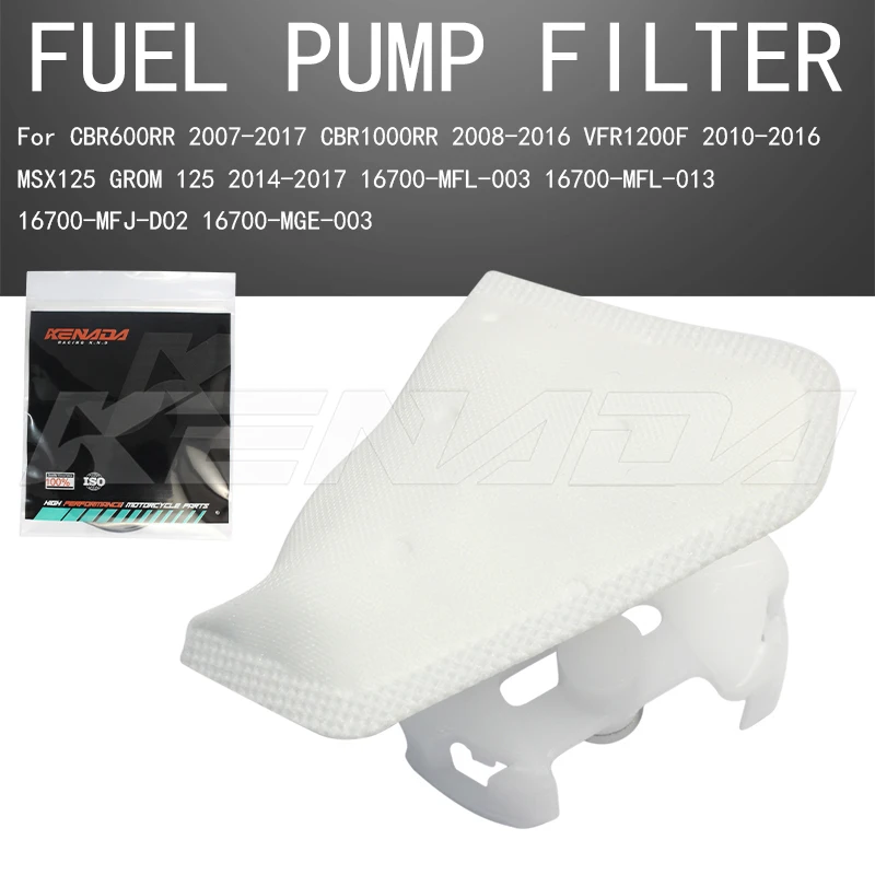

For CBR600RR CBR1000RR 2008-2016 VFR1200F 2010-2016 MSX125 GROM 125 2014-2017 16700-MFL-003/013/MFJ-D02/MGE-003 Fuel Pump Filter